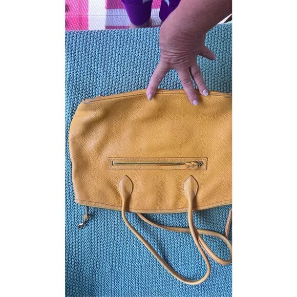 DOONEY & BOURKE YELLOW PEBBLE LEATHER SHOULDER BAG SATCHEL - Picture 7 of 11